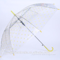 Transparent PVC straight umbrella advertising business gift POE clear stick umbrella